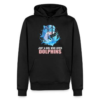 Dauphin Dauphins Dauphin - Sweat à capuche Premium bio Homme - noir - Devant - Nico (187cm)
