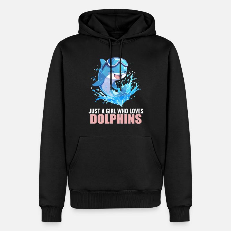 Dauphin Dauphins Dauphin - Sweat à capuche Premium bio Homme - noir