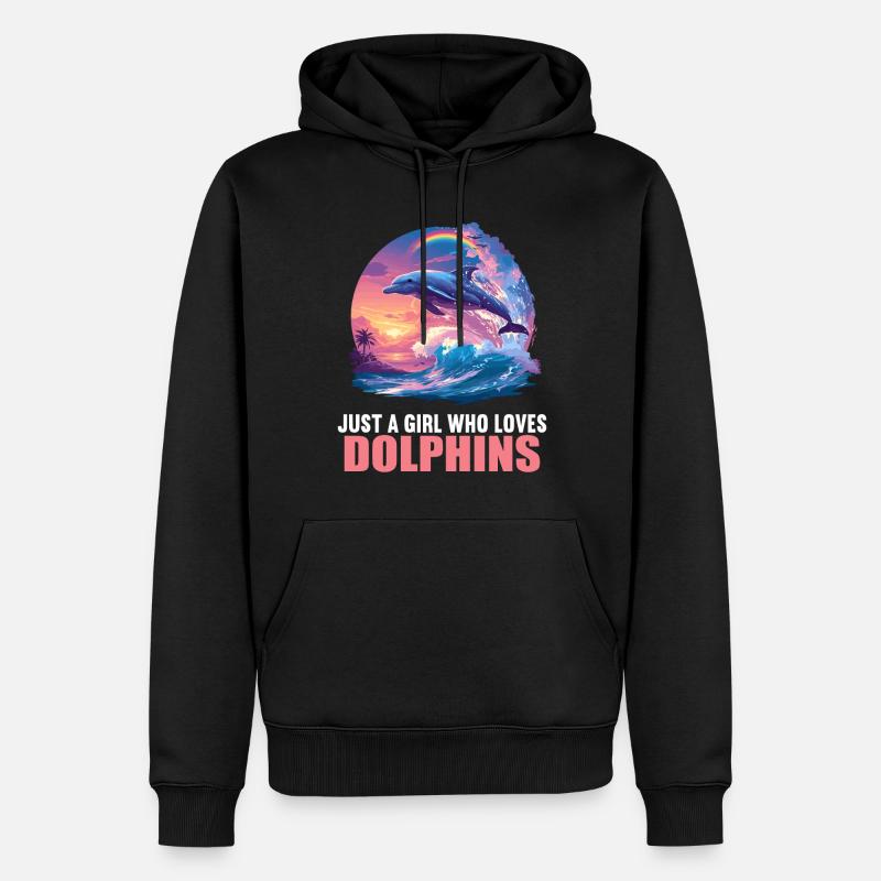 Dauphin Dauphins Dauphin - Sweat à capuche Premium bio Homme - noir