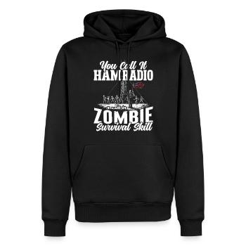 Stolzer Amateurfunk-betreiber - Männer Premium Bio Hoodie - Schwarz - Vorne - Nico (187cm)