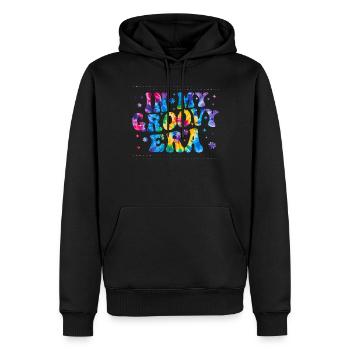 Groovy Tie Dye Friedens Liebeszeichen Retro Hippie - Männer Premium Bio Hoodie - Schwarz - Vorne - Nico (187cm)