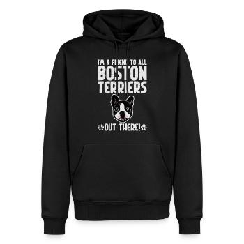Boston Terrier Gifts - Männer Premium Bio Hoodie - Schwarz - Vorne - Nico (187cm)