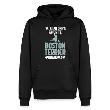 Boston Terrier Gifts - Männer Premium Bio Hoodie - Schwarz - Vorne - Nico (187cm)