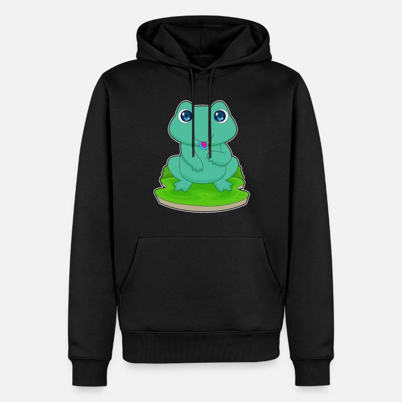 Sucette grenouille - Sweat à capuche Premium bio Homme - noir