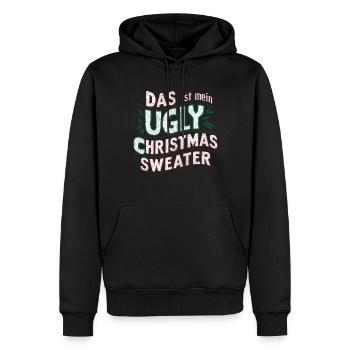 Pull de Noël moche Weihnachten Noël Père Noël - Sweat à capuche Premium bio Homme - noir - Devant - Nico (187cm)