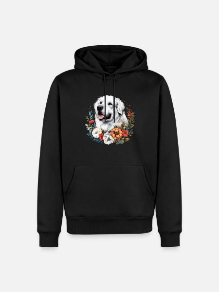 Great Pyrenees dog - Männer Premium Bio Hoodie - Schwarz