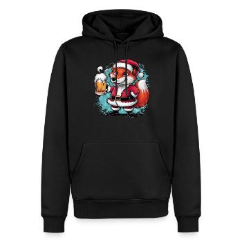 Fuchs fox Ugly Christmas Weihnachten Xmas Bier - Männer Premium Bio Hoodie - Schwarz - Vorne - Nico (187cm)