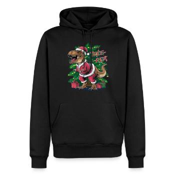 Dino Trex Ugly Christmas Weihnachten Xmas Bier - Männer Premium Bio Hoodie - Schwarz - Vorne - Nico (187cm)