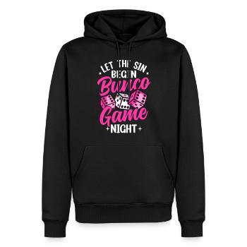 Bunco Night Flamingo Bunco Group Bunco Player - Sweat à capuche Premium bio Homme - noir - Devant - Nico (187cm)