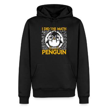 Pinguin, Lustig, Pinguin, Mathe, Mathematik - Männer Premium Bio Hoodie - Schwarz - Vorne - Nico (187cm)