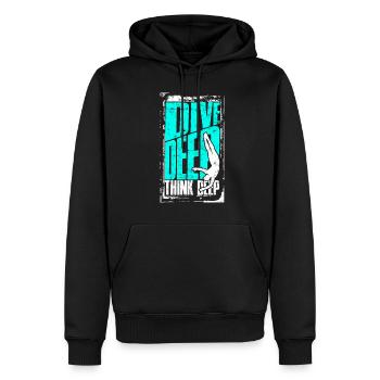 Diver Scuba Diving Dive Deep Think Deep - Men’s Premium Organic Hoodie - black - Front - Nico (187cm)