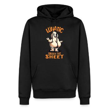 Lunatique sous feuille drôle Ghost Design - Sweat à capuche Premium bio Homme - noir - Devant - Nico (187cm)