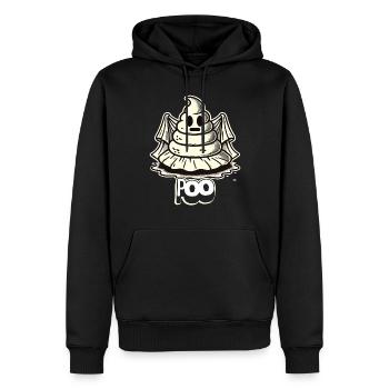 Lustiges Kackhaufen Gespenst Humorvolles Kacke - Männer Premium Bio Hoodie - Schwarz - Vorne - Nico (187cm)