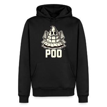 Lustiges Kackhaufen Gespenst Poo Anstatt Boo - Männer Premium Bio Hoodie - Schwarz - Vorne - Nico (187cm)