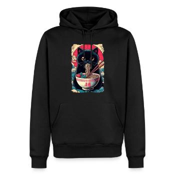 Katzen Ramen Nudel Japaner Anime Manga Kawaii - Männer Premium Bio Hoodie - Schwarz - Vorne - Nico (187cm)