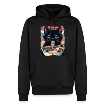 Katzen Ramen Nudel Japaner Anime Manga Kawaii - Männer Premium Bio Hoodie - Schwarz - Vorne - Nico (187cm)