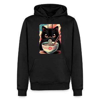 Katzen Ramen Nudel Japaner Anime Manga Kawaii - Männer Premium Bio Hoodie - Schwarz - Vorne - Nico (187cm)