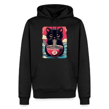 Katzen Ramen Nudel Japaner Anime Manga Kawaii - Männer Premium Bio Hoodie - Schwarz - Vorne - Nico (187cm)