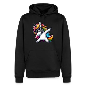 Licorne à pois surprise Rainbow Girl - Sweat à capuche Premium bio Homme - noir - Devant - Nico (187cm)