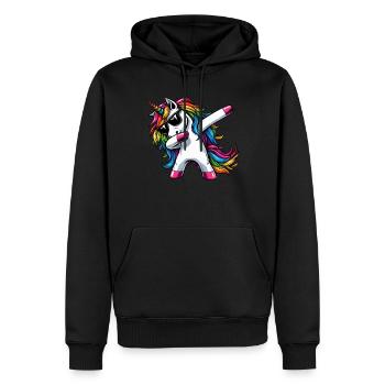 Einhorn Tupfende Überraschung Regenbogenmädchen - Männer Premium Bio Hoodie - Schwarz - Vorne - Nico (187cm)