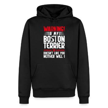 Boston Terrier Gifts - Männer Premium Bio Hoodie - Schwarz - Vorne - Nico (187cm)