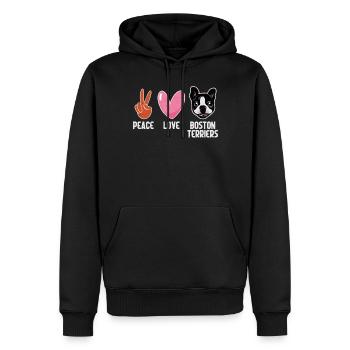 Boston Terrier Gifts - Männer Premium Bio Hoodie - Schwarz - Vorne - Nico (187cm)