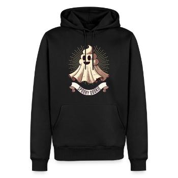Drôle caca tas fantôme caca humoristique - Sweat à capuche Premium bio Homme - noir - Devant - Nico (187cm)