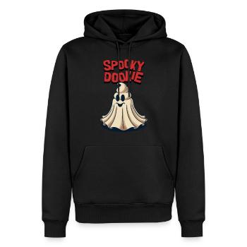 Lustiges Kackhaufen Gespenst spooky Dookie Retro - Männer Premium Bio Hoodie - Schwarz - Vorne - Nico (187cm)