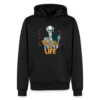 Café La Joie Drôle Amateur de Café Halloween - Sweat à capuche Premium bio Homme - noir - Devant - Nico (187cm)