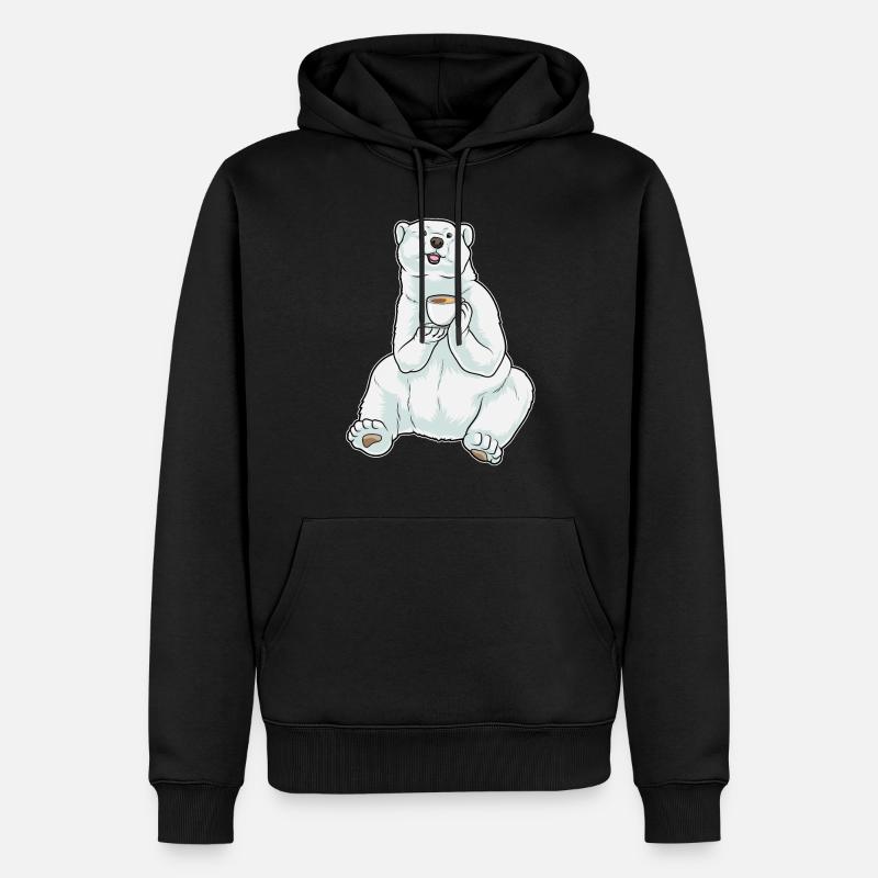 Tasse à café ours polaire - Sweat à capuche Premium bio Homme - noir