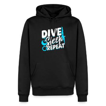 Taucher Sporttauchen Tauchen Dive Sleep Repeat - Männer Premium Bio Hoodie - Schwarz - Vorne - Nico (187cm)