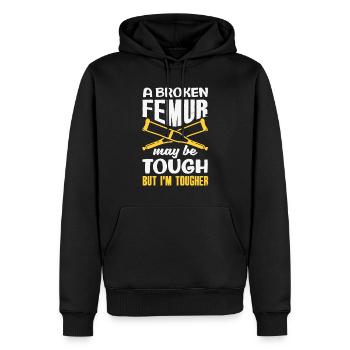 Reconstruction de la jambe Restauration - Sweat à capuche Premium bio Homme - noir - Devant - Nico (187cm)
