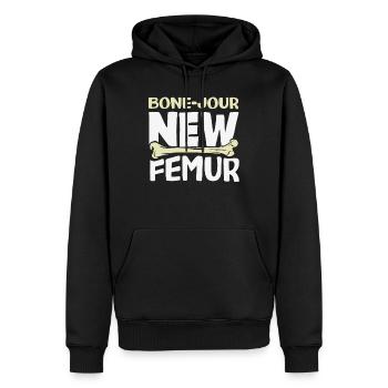 Reconstruction de la jambe Restauration - Sweat à capuche Premium bio Homme - noir - Devant - Nico (187cm)