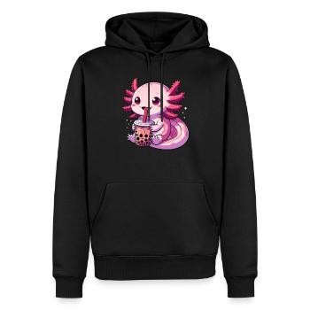 Axolotl Boba Thé Buvant Otaku Anime Lover - Sweat à capuche Premium bio Homme - noir - Devant - Nico (187cm)