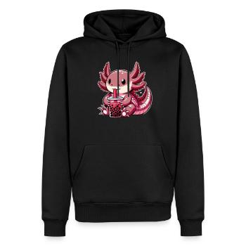 Axolotl Boba Thé Buvant Otaku Anime Lover - Sweat à capuche Premium bio Homme - noir - Devant - Nico (187cm)