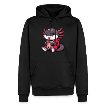 Axolotl Boba Thé Buvant Otaku Anime Lover - Sweat à capuche Premium bio Homme - noir - Devant - Nico (187cm)