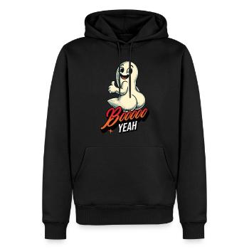 Boo Yeah Fantôme Drôle Dire Design - Sweat à capuche Premium bio Homme - noir - Devant - Nico (187cm)