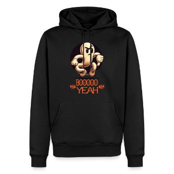 Boo Yeah Gespenst Lustiger Spruch - Männer Premium Bio Hoodie - Schwarz - Vorne - Nico (187cm)