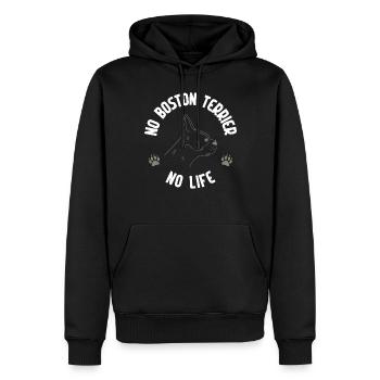Boston Terrier Gifts - Männer Premium Bio Hoodie - Schwarz - Vorne - Nico (187cm)