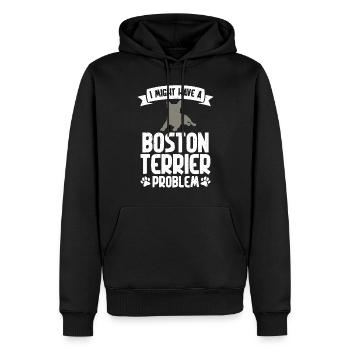 Boston Terrier Gifts - Männer Premium Bio Hoodie - Schwarz - Vorne - Nico (187cm)