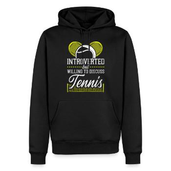 Funny Tennis Player Racket - Men’s Premium Organic Hoodie - black - Front - Nico (187cm)