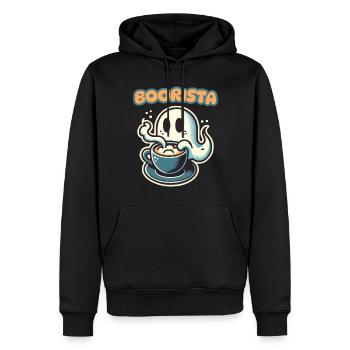 Boorista Café Drôle Disant Halloween - Sweat à capuche Premium bio Homme - noir - Devant - Nico (187cm)