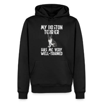 Boston Terrier Gifts - Männer Premium Bio Hoodie - Schwarz - Vorne - Nico (187cm)
