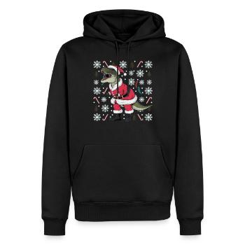 Dinosaurier Trex T-Rex Christmas Weihnachten Xmas - Männer Premium Bio Hoodie - Schwarz - Vorne - Nico (187cm)