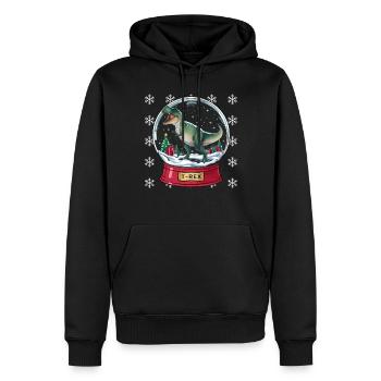 Dinosaurier Trex T-Rex Christmas Weihnachten Xmas - Männer Premium Bio Hoodie - Schwarz - Vorne - Nico (187cm)