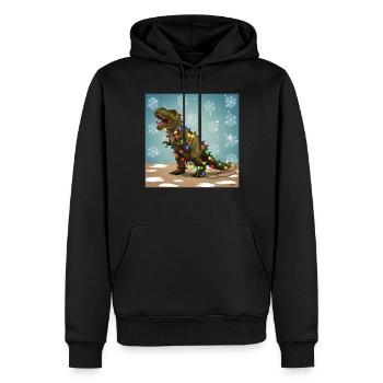 Dinosaurier Trex T-Rex Christmas Weihnachten Xmas - Männer Premium Bio Hoodie - Schwarz - Vorne - Nico (187cm)