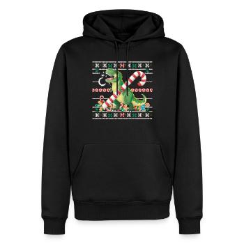 Dinosaurier Trex T-Rex Christmas Weihnachten Xmas - Männer Premium Bio Hoodie - Schwarz - Vorne - Nico (187cm)