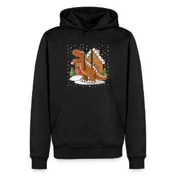 Dinosaurier Trex T-Rex Christmas Weihnachten Xmas - Männer Premium Bio Hoodie - Schwarz - Vorne - Nico (187cm)