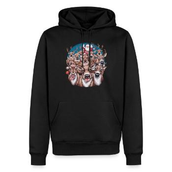 Rentier Reh Xmas Reindeer Christmas Weihnachten - Männer Premium Bio Hoodie - Schwarz - Vorne - Nico (187cm)
