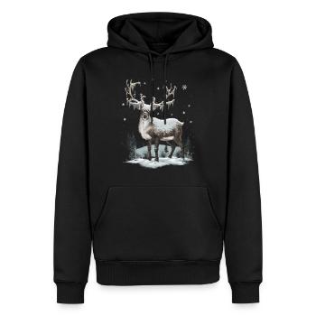 Rentier Reh Xmas Reindeer Christmas Weihnachten - Männer Premium Bio Hoodie - Schwarz - Vorne - Nico (187cm)